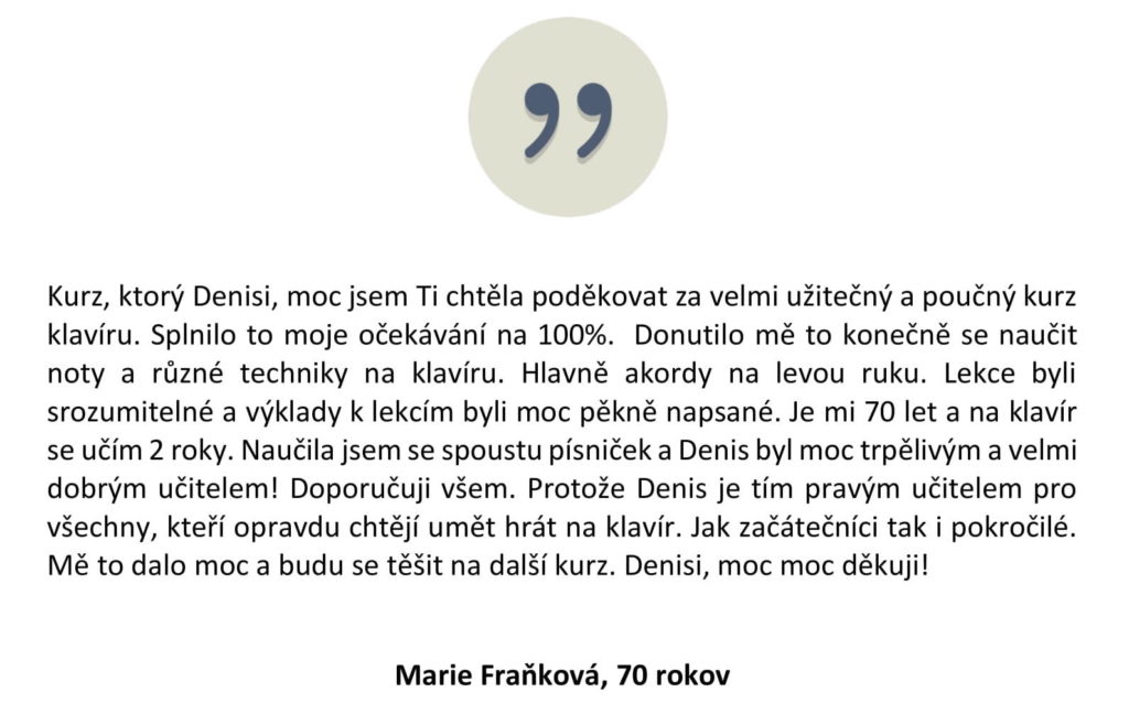 Recenzia absolventa, pôvodné znenie